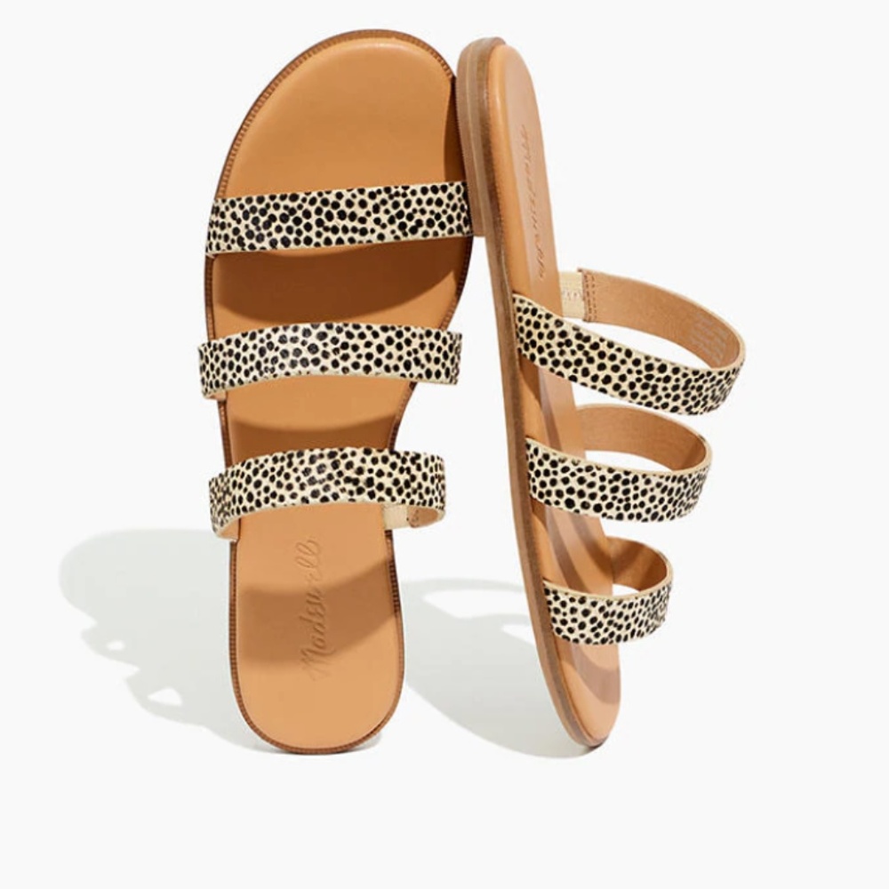 Madewell Ilana Slide Sandal in Spot Dot Calf Hair
